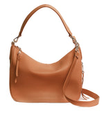 Madeline Pebbled Leather Hobo Bag, Camera Purse in Brown