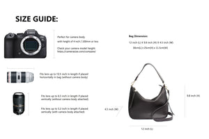 Madeline Pebbled Leather Hobo Bag, Camera Purse in Black