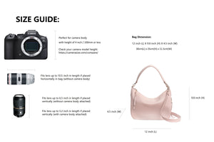 Madeline Pebbled leather Hobo Bag, Camera Purse in Pink