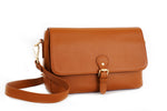 Mia Pebbled Leather Messenger Bag, Camera Purse in Tan