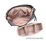 Madeline Pebbled Leather Hobo Bag, Camera Purse in Black