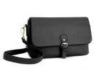 Mia Pebbled Leather Messenger Bag, Camera Purse in Black